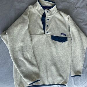 patagonia synchilla quarter button pullover in oatmeal heather